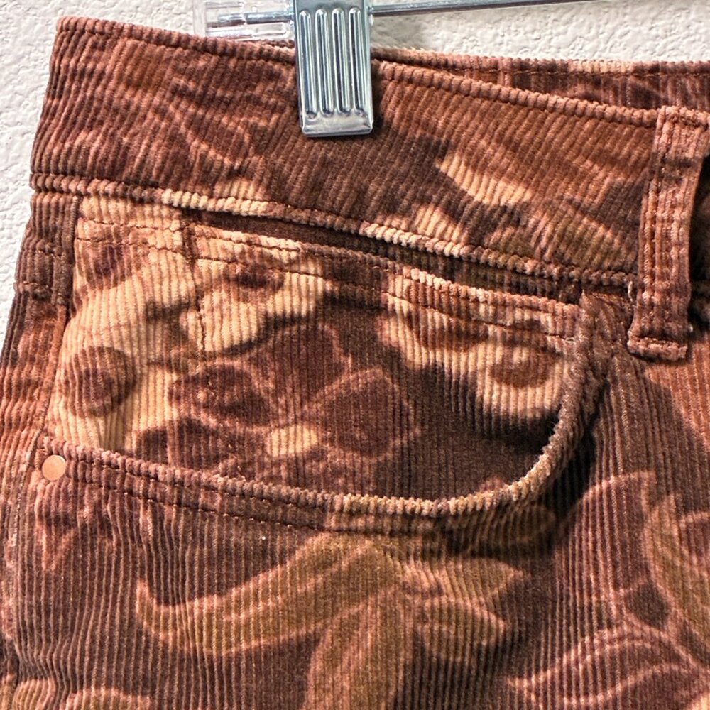 WRANGLER "Fierce Flare" Hi-Rise Floral Cords Flare/Bell Jeans Brown/Tan Women 14 - Picture 7 of 14